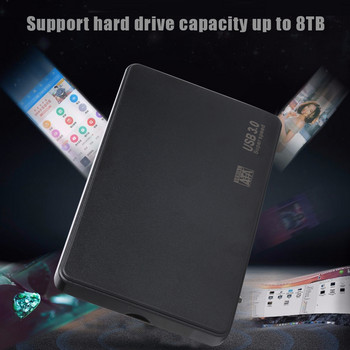 Περίβλημα 2,5 ιντσών USB3.0 σε SATA3 HDD 8TB Εξωτερική θήκη σκληρού δίσκου SSD Φορητός σκληρός δίσκος με καλώδιο USB C για SATA 1/2/3 HDD