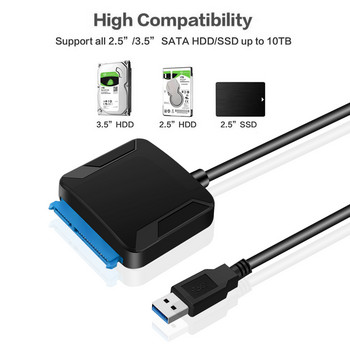Чисто нов SATA към USB 3.0 2.0 кабелен адаптер Type-C адаптерен конверторен кабел Sata III 22 Pin за 2,5\