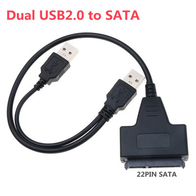 Visiškai naujas SATA–USB 3.0 2.0 kabelio adapteris C tipo adapterio keitiklis Sata III 22 kontaktų kabelis, skirtas 2,5 colio 3,5 colio kietiesiems diskams Disk HDD SSD