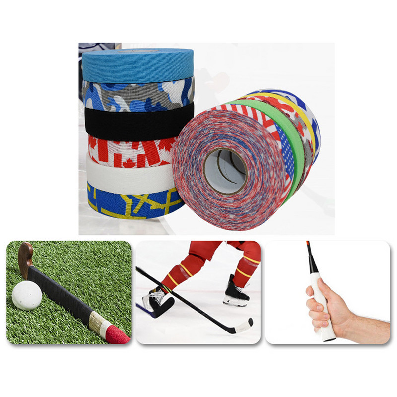 Värviline sportlik jäähoki käepideme teip Hokikepiteip Hea varustuse säärekaitse roll fitnessi jaoks 2,5 cm * 25 m