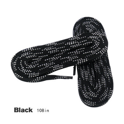 Riedulio raišteliai 96 col. 108 col. 120 col. Dviejų sluoksnių pynė, papildomai sutvirtinti antgaliai vaškuoto antgalio dizaino kostiumas ledo ritulio raišteliui.