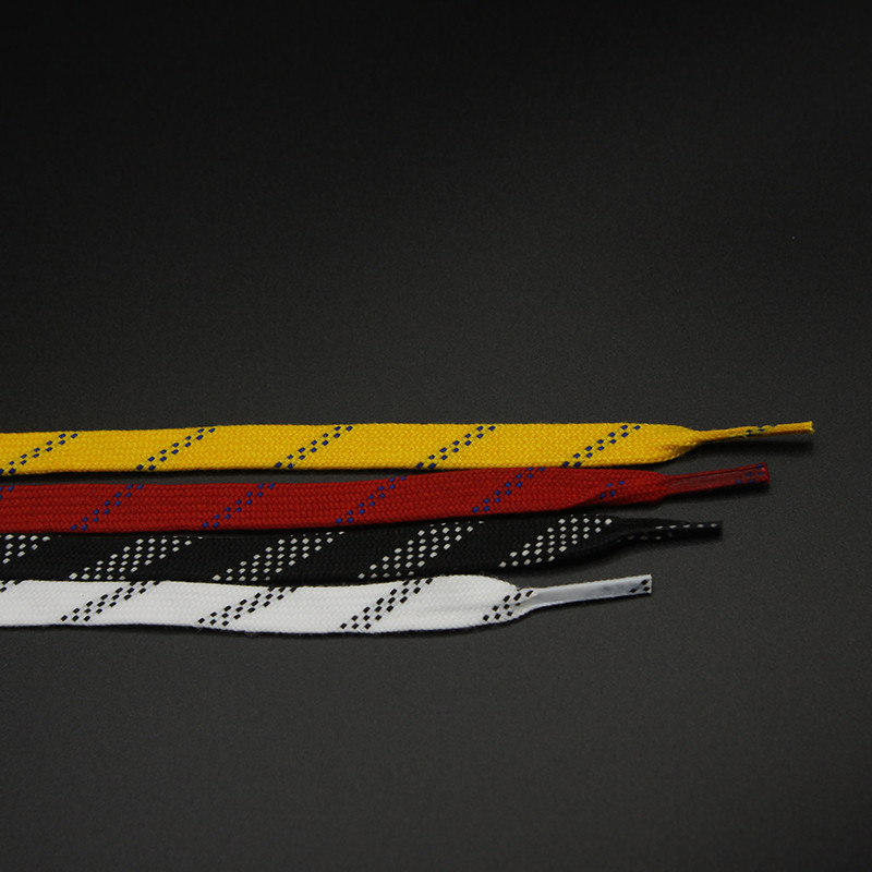 Riedulio raišteliai 96 col. 108 col. 120 col. Dviejų sluoksnių pynė, papildomai sutvirtinti antgaliai vaškuoto antgalio dizaino kostiumas ledo ritulio raišteliui.