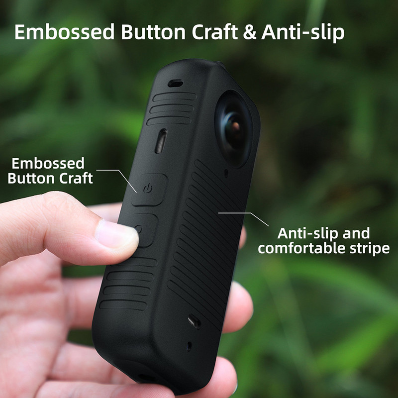 Insta360 X3 silikoonist ümbriskaitse, kaotsiminekuvastane kaasaskantav kaitsekate, ümbris Insta360 X3 panoraamkaamera tarvikute jaoks