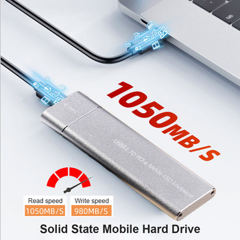 M.2 NVMe SSD Enclosure Adapter 10Gbps USB C 3.1 Gen2 NVMe Case Εξωτερικό περίβλημα NVMe Reader για Samsung 980 970/ Intel/ADATA