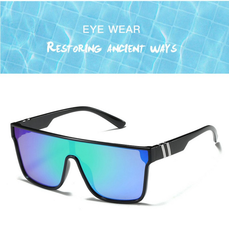 Divat napszemüvegek Luxus márka nagy keretű, egyrészes napszemüvegek férfi és női klasszikus szabadtéri vezetési sportszemüvegek Uv400