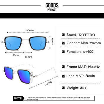 2020 Fashion Square Metal Ανδρικά γυαλιά ηλίου Vintage αντιανακλαστικά γυαλιά καθρέφτη κλασικού σχεδίου Γυναικεία γυαλιά ηλίου Uv400