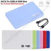 Carcasă HDD SATA la USB3.0 de 2,5 inchi Carcasă pentru hard disk mobil gratuit instrument pentru SSD Cutie HDD de stocare externă cu cablu USB de 40 cm ABS