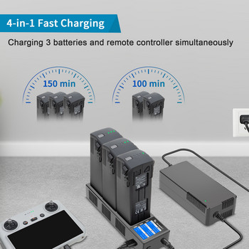 4 в 1 Мултифункционално бързо зарядно за Mavic 3 Pro Battery Smart Charging Hub за DJI Mavic 3/Mavic 3 Classic Drone Аксесоари