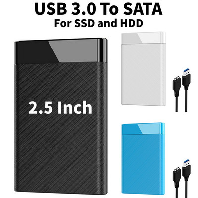 2,5 hüvelykes mobil merevlemez-doboz eszköz Ingyenes USB 3.0-SATA merevlemezház Plug and Play külső merevlemez-ház SSD-hez és HDD-hez