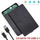 2,5 colio SATA į USB3.0 USB3.1 HDD korpuso adapterio mobiliojo standžiojo disko dėklai, skirti SSD išorinei saugyklos HDD dėžutei su USB3.0/TypeC laidu
