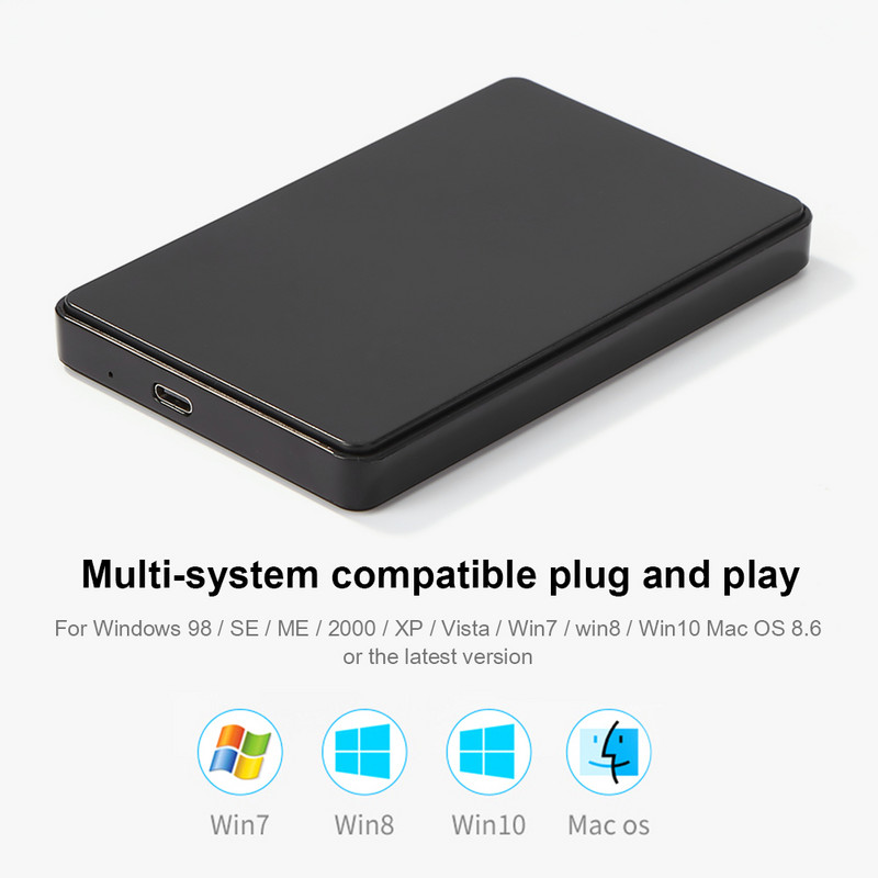 2,5 colio SATA į USB3.0 USB3.1 HDD korpuso adapterio mobiliojo standžiojo disko dėklai, skirti SSD išorinei saugyklos HDD dėžutei su USB3.0/TypeC laidu