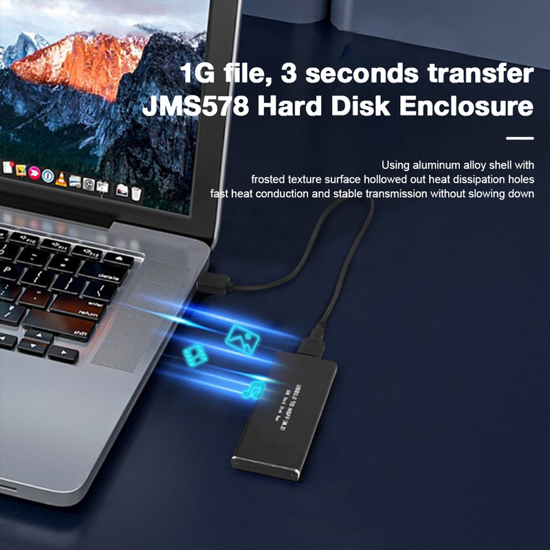 USB 3.0 aliuminio lydinio kietojo kūno disko korpusas kietasis diskas disko dėžutė, laikymo dėklo adapterio palaikymas M.2 SATA protokolo kietasis diskas