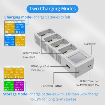 Multifunction Charger Mini Charger Hub Charging Hub for Mini 3 Pro Quick Charging Hub Φορτιστής USB Οθόνη LCD QXNF