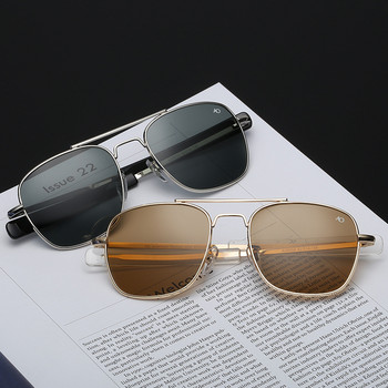 ao επώνυμα πολυτελείας σχεδιαστής μεταλλικά τετράγωνα γυαλιά ηλίου γυναίκες άντρες 2023 μόδα επαγγελματικές αποχρώσεις οδήγησης ρετρό πιλότος oculos de sol uv400