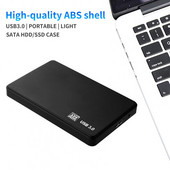 2,5-tolline SATA–USB3.0 kõvaketasümbris mobiilse kõvaketta ümbrised SSD välise salvestusruumi kõvaketta jaoks koos USB3.0/2.0 kaabliga ABS