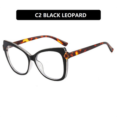 Moteriški akiniai 2022 m. Trend Cat's Eye Plokščias veidrodis TR90 Anti-mėlynas šviesus akinių rėmelis Paprasti akiniai Oculos De Grau Feminino