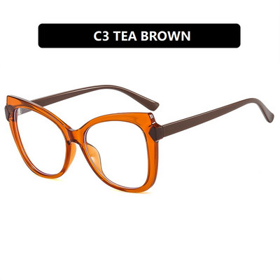 Moteriški akiniai 2022 m. Trend Cat's Eye Plokščias veidrodis TR90 Anti-mėlynas šviesus akinių rėmelis Paprasti akiniai Oculos De Grau Feminino