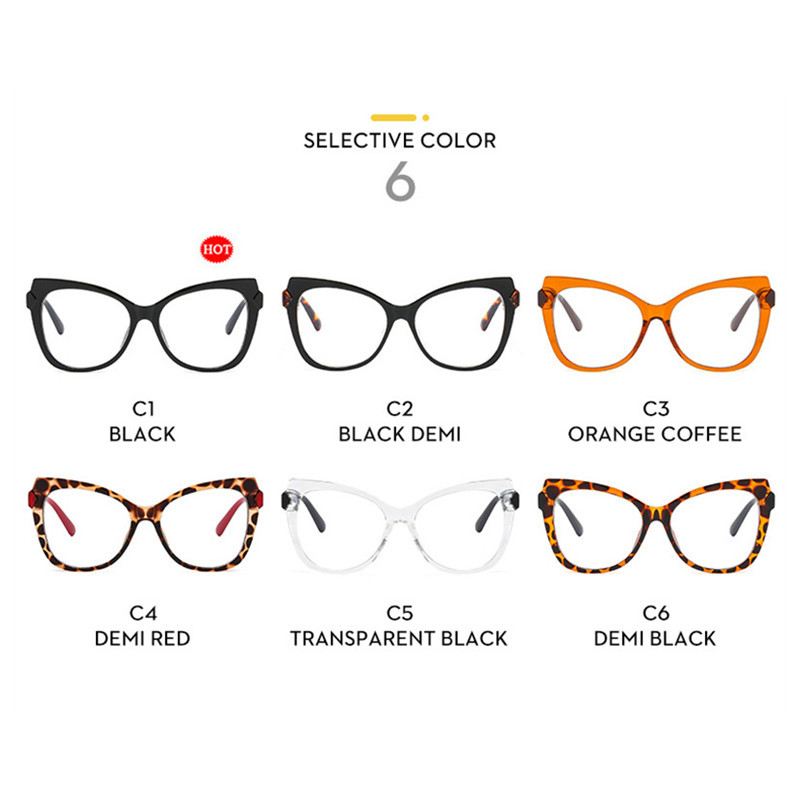 Moteriški akiniai 2022 m. Trend Cat's Eye Plokščias veidrodis TR90 Anti-mėlynas šviesus akinių rėmelis Paprasti akiniai Oculos De Grau Feminino