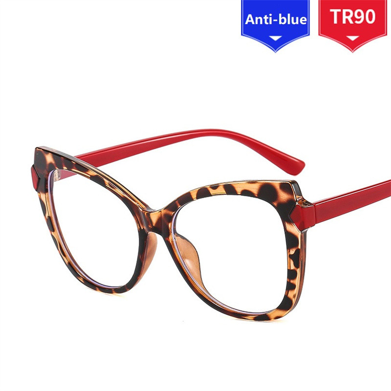 Moteriški akiniai 2022 m. Trend Cat's Eye Plokščias veidrodis TR90 Anti-mėlynas šviesus akinių rėmelis Paprasti akiniai Oculos De Grau Feminino