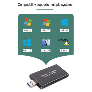MSATA към USB 6Gbps USB 3.0 към mSATA SSD кутия USB3.0 към mSATA кутия Адаптер за твърд диск M2 SSD външен твърд диск Мобилна кутия HDD кутия