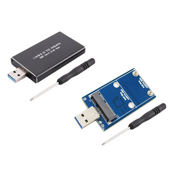 MSATA към USB 6Gbps USB 3.0 към mSATA SSD кутия USB3.0 към mSATA кутия Адаптер за твърд диск M2 SSD външен твърд диск Мобилна кутия HDD кутия
