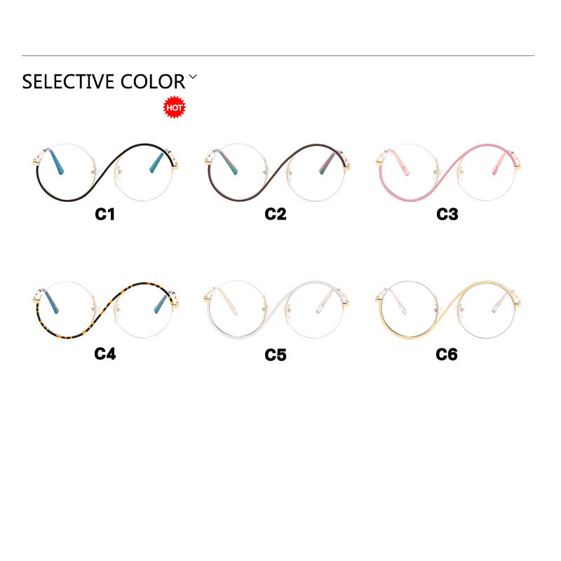 2023 Νέος μεταλλικός μισός σκελετός αντι μπλε γυαλιά Γυναικεία vintage γυαλιά γυαλιά Σκελετοί για γυναικεία ανδρικά S Asymmetric Glasses