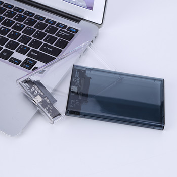 2,5-инчов калъф за външен твърд диск SATA към USB3.1 8TB SSD HDD Кутия за твърд диск USB3.0 към Type-C Прозрачен за преносим компютър