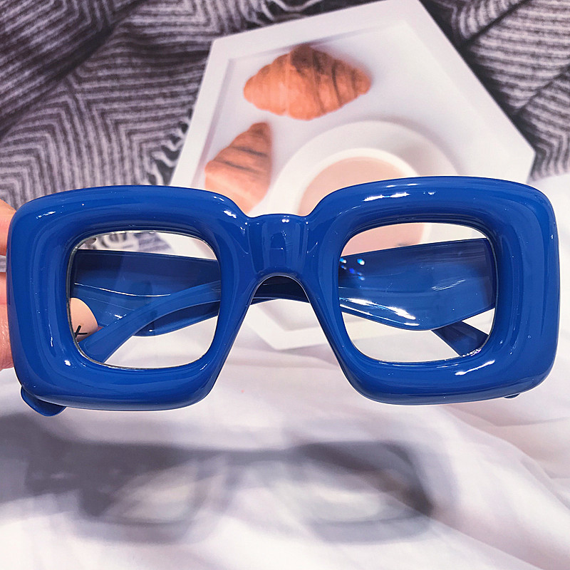 Candy Color Square Anti-sinine hele Y2k prillid naistele Mood täispuhutavad paksud arvutiprillid raam Naiste varjud meestele