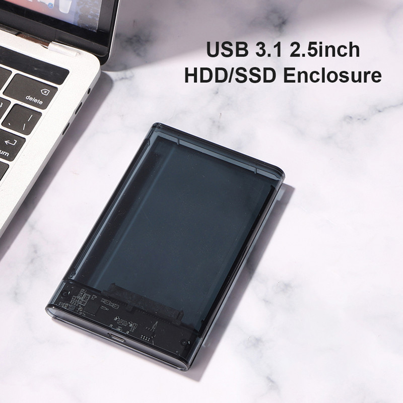2,5 colio išorinis HDD dėklas SATA į USB3.1 kietojo disko korpusas 6 Gbps USB3.0 iki C tipo SATA HDD SSD kietojo disko dėklas nešiojamam kompiuteriui