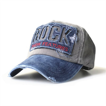 2022 Висококачествена памучна бейзболна шапка с букви ROCK за мъже и жени Gorras Snapback Спортна шапка на открито