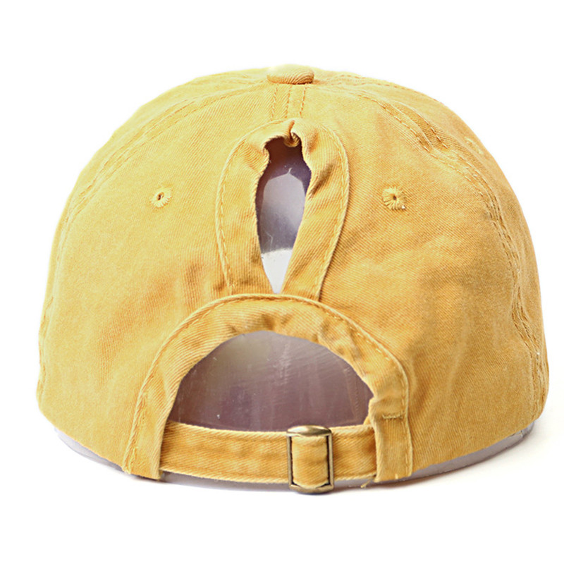 Γυναικεία καπέλα μπέιζμπολ με κούφια αλογοουρά Καπέλα πλυσίματος τζιν για κυνήγι ηλιοκαπέλο βαμβακερό υπαίθριο σπορ Απλό Vintag γείσο Casual καπέλο