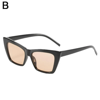 Jaunas stilīgas vienkāršības Vintage baltas bieza rāmja kaķu acs sievietēm modes saulesbrilles mazas trīsstūra formas kaķu acu saulesbrilles