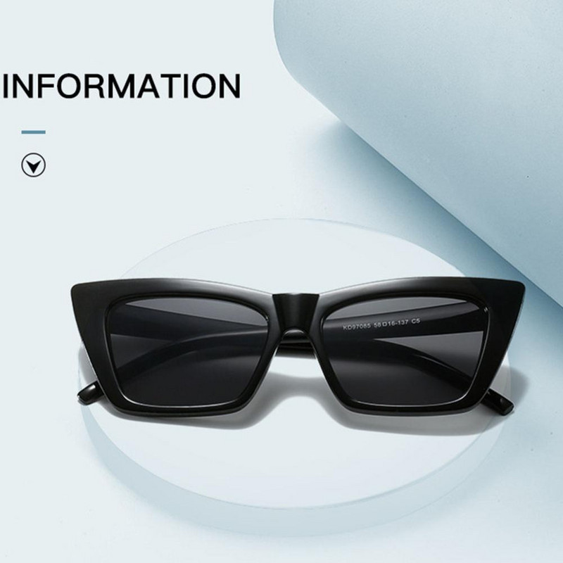 Nauji stilingi paprastumo vintage balti storo rėmelio katės akiniai moterims madingi akiniai nuo saulės maži trikampio formos katės akių akiniai nuo saulės