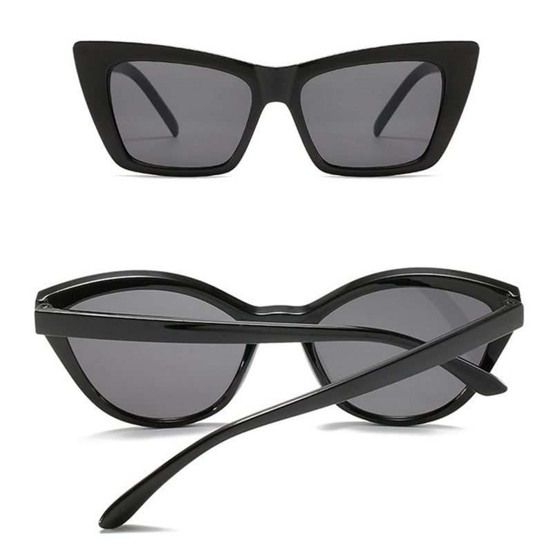 Nauji stilingi paprastumo vintage balti storo rėmelio katės akiniai moterims madingi akiniai nuo saulės maži trikampio formos katės akių akiniai nuo saulės