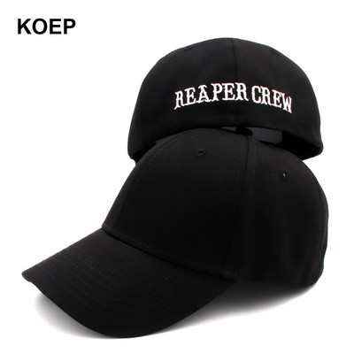 KOEP SOA Черни шапки Sons Of Anarchy For Reaper Crew Вталена бейзболна шапка Дамска хип-хоп шапка с букви за мъже