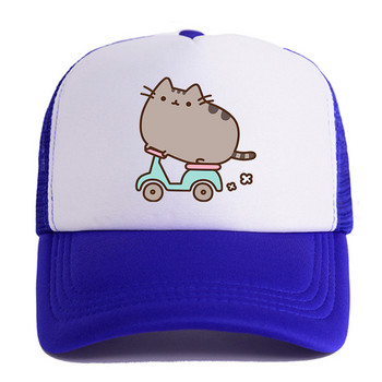 2022 Hot Pusheen Cat Mesh Baseball Cap Регулируеми Snapback шапки за жени, мъже, хип-хоп, аниме, шапка на камион, Streetwear Dad Hats