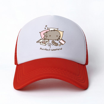 2022 Hot Pusheen Cat Mesh Καπέλα μπέιζμπολ Ρυθμιζόμενα Καπέλα Snapback για Γυναικεία Ανδρικά Hip Hop Anime Trucker Cap Streetwear Dad Hats