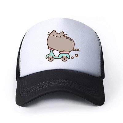 2022 Hot Pusheen macskahálós baseballsapka, állítható, snapback sapka női férfiaknak férfi hip-hop anime kamionos sapka Streetwear apa sapka