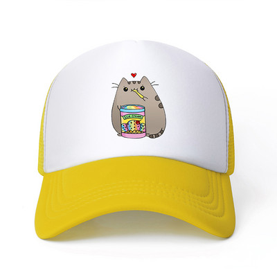 2022 Hot Pusheen macskahálós baseballsapka, állítható, snapback sapka női férfiaknak férfi hip-hop anime kamionos sapka Streetwear apa sapka
