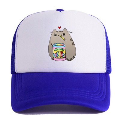 2022 Hot Pusheen macskahálós baseballsapka, állítható, snapback sapka női férfiaknak férfi hip-hop anime kamionos sapka Streetwear apa sapka