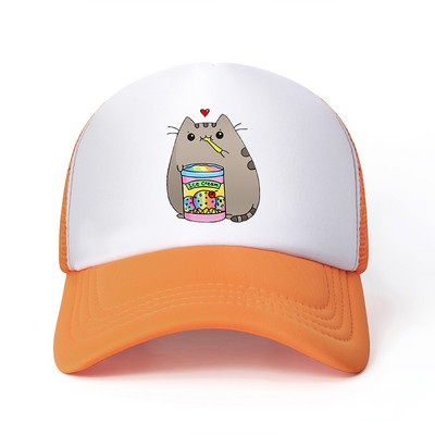 2022 Hot Pusheen macskahálós baseballsapka, állítható, snapback sapka női férfiaknak férfi hip-hop anime kamionos sapka Streetwear apa sapka
