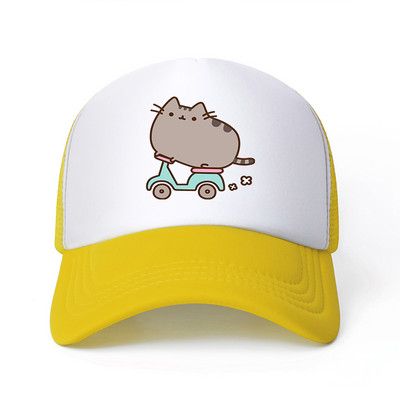 2022 Hot Pusheen macskahálós baseballsapka, állítható, snapback sapka női férfiaknak férfi hip-hop anime kamionos sapka Streetwear apa sapka
