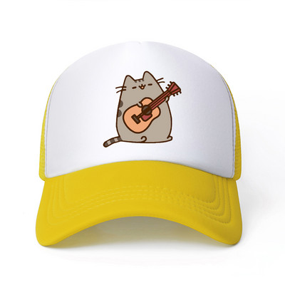 2022 Hot Pusheen macskahálós baseballsapka, állítható, snapback sapka női férfiaknak férfi hip-hop anime kamionos sapka Streetwear apa sapka
