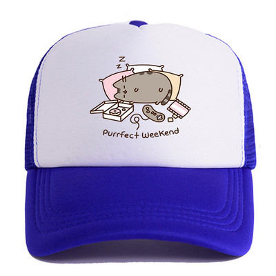 2022 Hot Pusheen macskahálós baseballsapka, állítható, snapback sapka női férfiaknak férfi hip-hop anime kamionos sapka Streetwear apa sapka