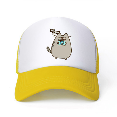 2022 Hot Pusheen macskahálós baseballsapka, állítható, snapback sapka női férfiaknak férfi hip-hop anime kamionos sapka Streetwear apa sapka