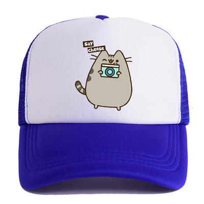 2022 Hot Pusheen macskahálós baseballsapka, állítható, snapback sapka női férfiaknak férfi hip-hop anime kamionos sapka Streetwear apa sapka