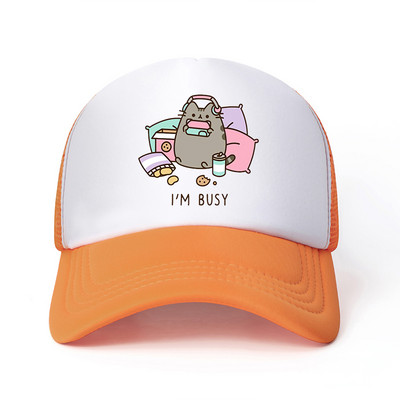 2022 Hot Pusheen macskahálós baseballsapka, állítható, snapback sapka női férfiaknak férfi hip-hop anime kamionos sapka Streetwear apa sapka
