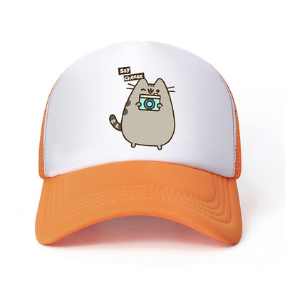 2022 Hot Pusheen macskahálós baseballsapka, állítható, snapback sapka női férfiaknak férfi hip-hop anime kamionos sapka Streetwear apa sapka