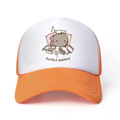 2022 Hot Pusheen macskahálós baseballsapka, állítható, snapback sapka női férfiaknak férfi hip-hop anime kamionos sapka Streetwear apa sapka