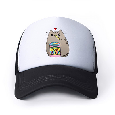 2022 Hot Pusheen macskahálós baseballsapka, állítható, snapback sapka női férfiaknak férfi hip-hop anime kamionos sapka Streetwear apa sapka
